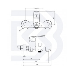BIANCHI vannas maisītājs SKY ar dušas komplekts, hromēts