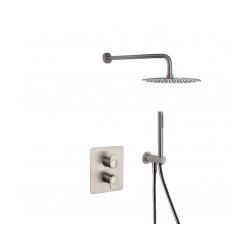 Maisītājs Dušas ALEXIA ar termostatu, iebūvējams sienā, lietus duša D250 un rokas duša RamonSoler brushed nickel