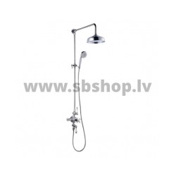 Mais. Dušas kolonna RETRO ar termostatu, lietus un rokas dušu, hroms