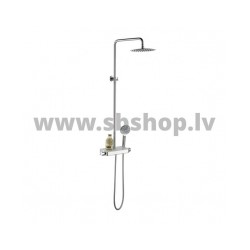 Mais. Dušas kolonna GLASS TOP ar termostatu, lietus un rokas dušu, hroms