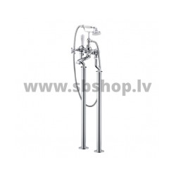 Mais. Vannas RETRO no grīdas ar rokas dušu, hroms