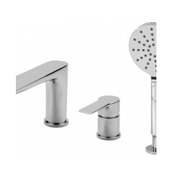 Maisītājs uz vannas malas ALFRED ar rokas dušu, 3-daļīgs, hroms