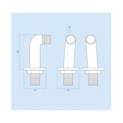 Vannas maisītāja pilāri uz vannas malas 1/2x3/4 (kompl. 2 gab.) CYLINDER, hroms