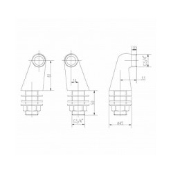 Vannas maisītāja pilāri uz vannas malas 1/2x3/4 (kompl. 2 gab.), hroms