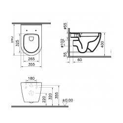 WC Pods VITRA MIA SmartFlush, piekarināmais ar soft close vāku [EN]