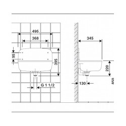 Izlietne SANIT saimniecības, granīta krāsā ar sienas plāksni 495x345, triecienizturīga plastmasa