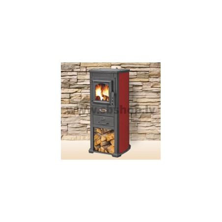 Malkas kamīns BLIST EKONOMIK LUX N 5 kW, sarkans