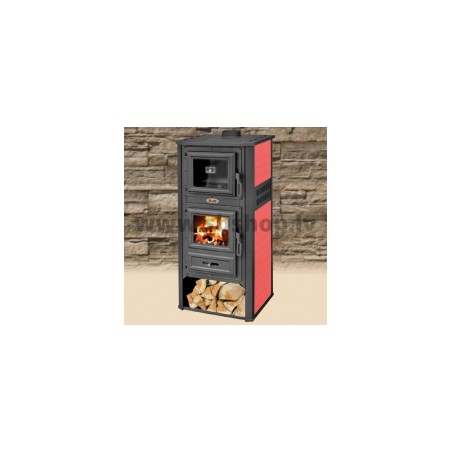 Malkas kamīns BLIST AMBASADOR R N 11 kW, ar cepeškrāsni, sarkans