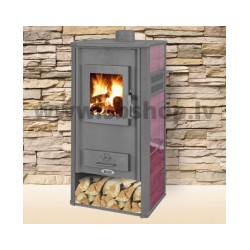 Malkas kamīns BLIST ROMA E 20 kW, ar centrālapkuri, sarkans