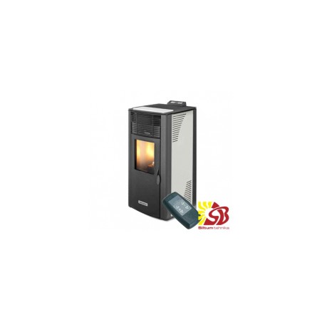 CENTROMETAL granulu kamīns ZV14 B balta ar centrālapkuri 4,17/12,46 kW