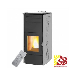 CENTROMETAL granulu kamīns ZV16 S pelēka ar centrālapkuri 4,89/16,1 kW