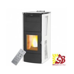 CENTROMETAL granulu kamīns ZV16 B balts ar centrālapkuri 4,89/16,1 kW