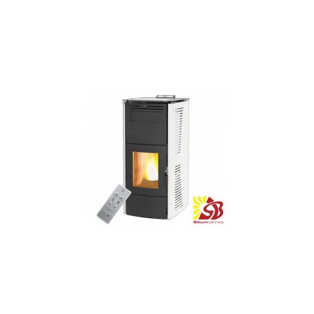 CENTROMETAL granulu kamīns ZV16 B balts ar centrālapkuri 4,89/16,1 kW