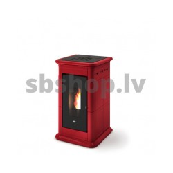 Granulu kamīns Eva Calor HYDRO VENERE 13 kW ar centrālapkuri sarkans akmens apdare