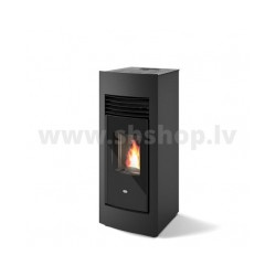 Granulu kamīns ar 2 gaisa izvadiem Eva Calor LETIZIA CANAL 15kW melns