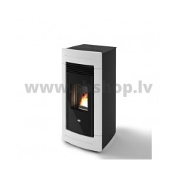 Granulu kamīns ar gaisa apkuri Eva Calor LAURA 13 kW balts