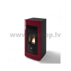 Granulu kamīns ar gaisa apkuri Eva Calor LAURA 13 kW sarkans