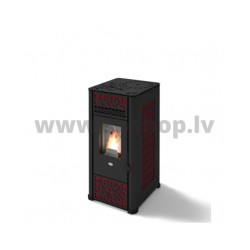Granulu kamīns Eva Calor LUCILLA 9,5 kW melns/sarkans