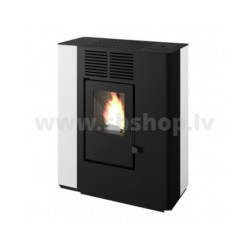 Granulu kamīns ar 1 papildus gaisa izvadu Eva Calor NELLA balts 9.3 kW