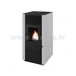 Granulu kamīns ar 1 papildus gaisa izvadu Eva Calor MARISA 9.2kW balts