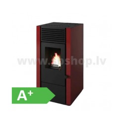 Granulu kamīns ar 1 papildus gaisa izvadu Eva Calor MARISA 9.2kW sarkans