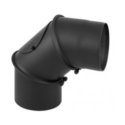 Melnā tērauda skursteņa līkumi ar tīrīšanas lūkas 45º d180