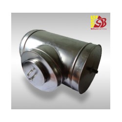 Izolēti nerūsējoša tērauda skursteņa trejgabals d180/280 90° ar tīrāmo lūku