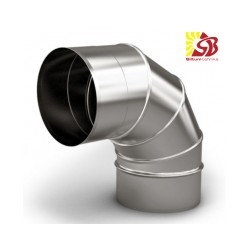 Neizolēti nerūsējošā tērauda skursteņa līkums 90° DN130 [EN]