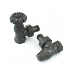 Carlo Poletti ARTISTIC 90grādu ventīļu komplekts 1/2` x 1/2'', ar korķi un atgaisotāju, antracīts [EN]