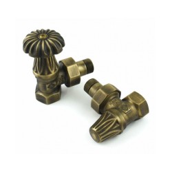 Carlo Poletti ARTISTIC 90grādu ventīļu komplekts 1/2` x 1/2'', ar korķi un atgaisotāju, bronza [EN]