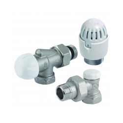 Radiatora Termoventilis aksiālais, komplekts 1/2x1/2'' CARLO POLETTI ar baltu termogalvu [EN]