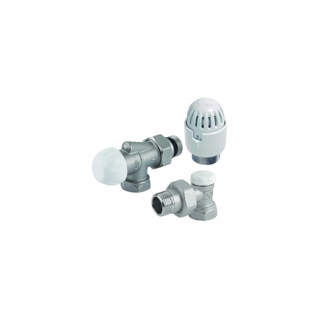 Radiatora Termoventilis aksiālais, komplekts 1/2x1/2'' CARLO POLETTI ar baltu termogalvu [EN]