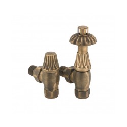 Carlo Poletti ARTISTIC 90grādu Termoventīļu komplekts 1/2` x 1/2'', ar korķi un atgaisotāju, bronza [EN]