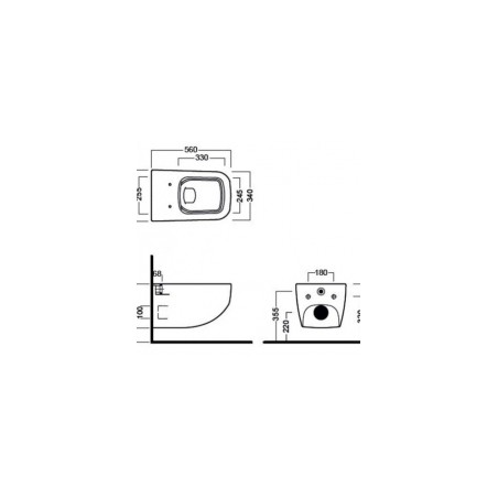 HATRIA NEXT pods piekarināms Rimless ar SoftClose vāku