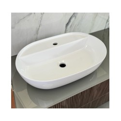 Izlietne HAPPY HOUR 12:00MF 57x38x15cm ar vietu maisītājam, balta [EN]