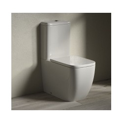 HATRIA BIANCA pods grīdas, balts ar bāciņu un Soft Close vāku [EN]