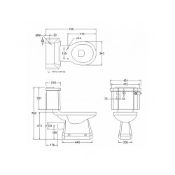 WC Burlington Rimless ar skalojamo kasti, bez vāka