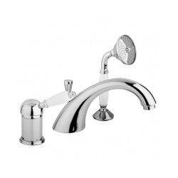 BIANCHI vannas maisītāji ELITE uz vannas malas 3 daļas, hromēts/balts