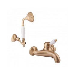 Vannas maisītājs ELITE BIANCHI ar rokas dušu bronzas krāsā