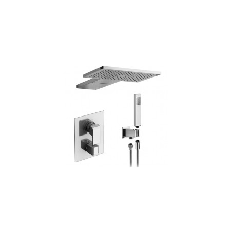 ALPI Dušas komplekts ar termostatu, maisītāju, dušu no sienas 25*25cm SLIM un rokas dušu, hroms [EN]