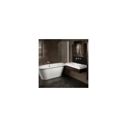 PAA akmens masas bathtub VARIO GRANDE white with corner noapaļojumu and siphon