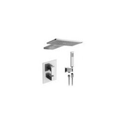 ALPI Shower set with termostatu, maisītāju, shower from wall 25*25cm SLIM and hand shower, hroms