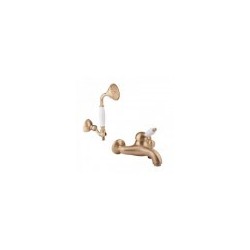 Bath mixer ELITE BIANCHI with hand shower bronze color