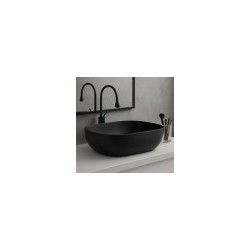 Washbasin HAPPY HOUR 12:00S, 57x38x15cm, black matt krāsa