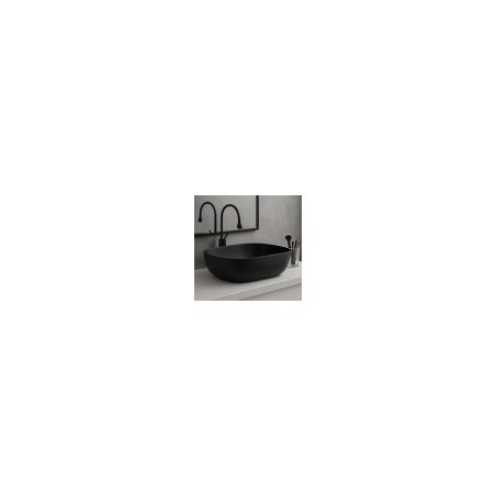 Washbasin HAPPY HOUR 12:00S, 57x38x15cm, black matt krāsa