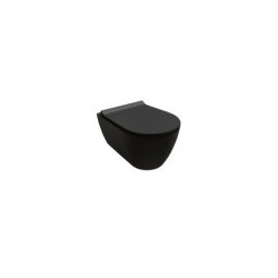 HATRIA FUSION toilet bowl piearināms Rimless with soft close lid, black matte