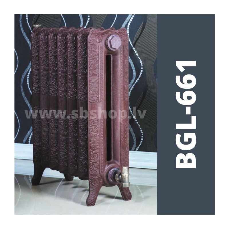 Čuguna radiatori BEIGELAI BGL-661 (10sekc.) gruntēts melnā krāsā
