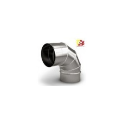 Non-insulated stainless steel chimney elbow 90° DN160