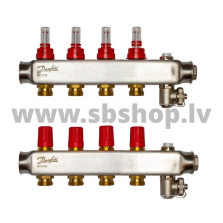 Kolektors SSM-4F 4+4 ar plūsmas mēr. 1 DANFOSS