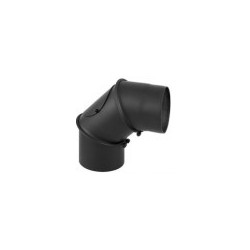 Black steel chimney elbows with cleaning hatches 45º d180